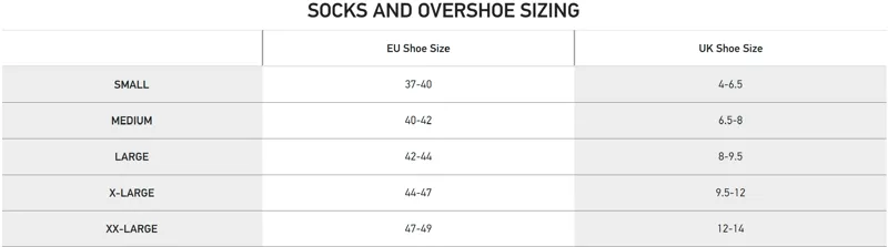 Madison Sock Size Chart